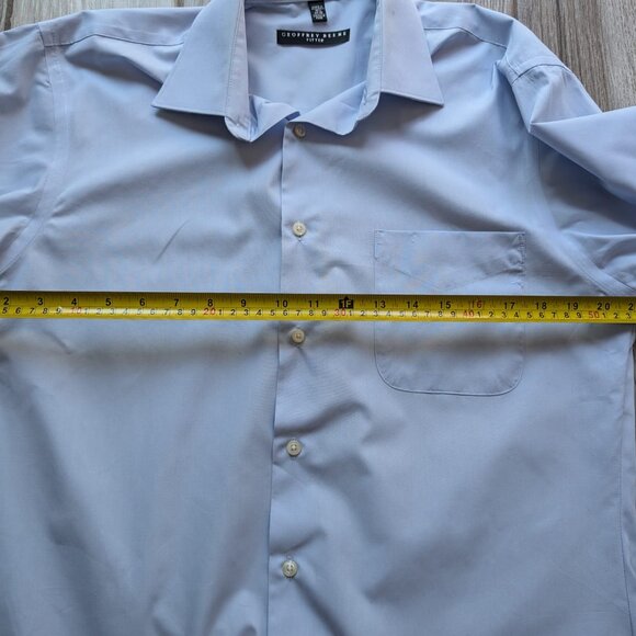 Geoffrey Beene Fitted Blue Dress Shirt 34/35 Sleeve Wrinkle Free Modern - Picture 6 of 6